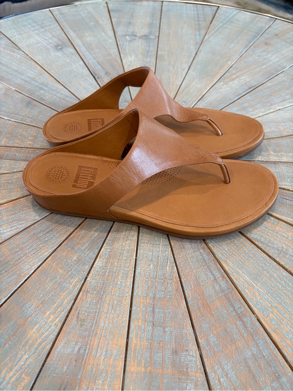 NWOT!! FitFlop Lulu Leather Toe-Thong Sandals - Size 10 - Picture 4 of 11